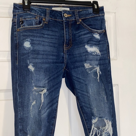 KanCan Destruction High Rise Blue Skinny Jeans NWOT - Picture 4 of 11